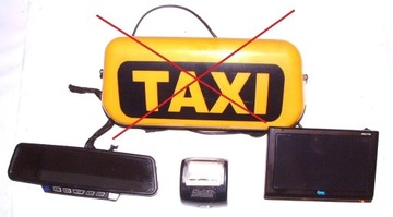 zestaw TAXI drukarka monitor lusterko-taksometr 