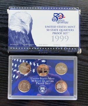 zestaw monet amerykańskich 1999 proof