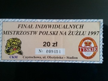 ŻUŻEL BILET FINAŁ IMP 1997 CZĘSTOCHOWA SPEEDWAY