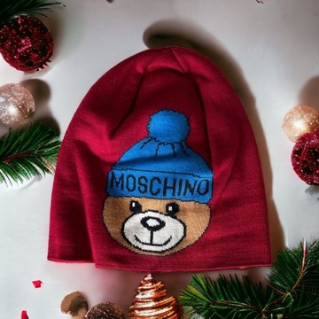 MOSCHINO Czapka Unisex Made in Italy 