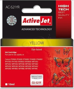 Tusz ActiveJet yellow CLI-521Y