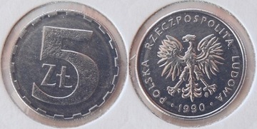 Moneta 5 złotych 1990 r.
