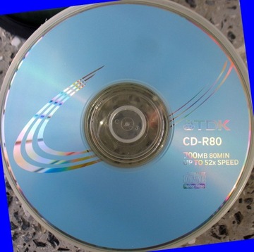 TDK CD-R, 700 MB, 80 min. "niebieskie". 5 sztuk.