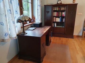 Zabytkowy zestaw biblioteka z biurkiem.