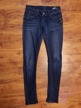 Spodnie jeansowe jeansy na wysoką kobietę wysoka G Star RAW W28 L34 S M