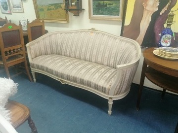 Sofa XIX w biała tapicerka stan idealny