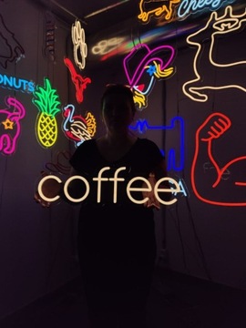 Kawa Napisy Świetlne.Dekoracje Neon LED.Coffee