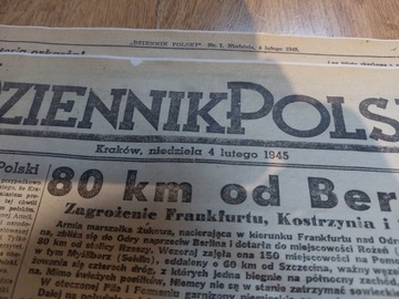 Przedruk Dziennika Polskiego z 1945 roku