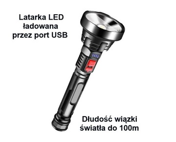 Latarka LED wbudowany akumulator