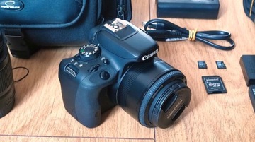 Zestaw Canon EOS 100D + 2 obiektywy + torba + 4 baterie + karty SD!