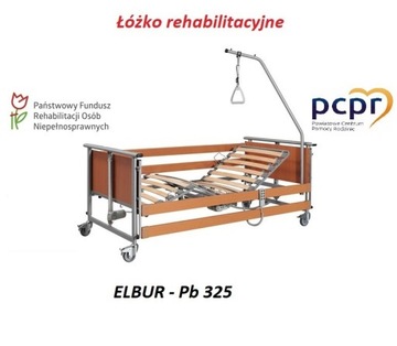 Łóżko szpitalne  ELBUR pb 325 z wysięgnikiem