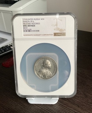 PIOTR I, 1710, ROSJA ZWYCIĘSTWA WOJSKOWE NGC UNC