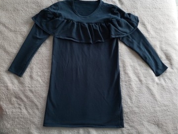 Dresowa bluza sukienka z falbaną 152 - 36 - 38