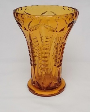 Bursztynowy wazon ze szkła kryształowego