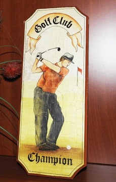  Dekoracyjny portret drewniany Golf Club Champion