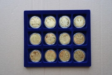 12 sztuk monet medali z kolekcji znaki zodiak