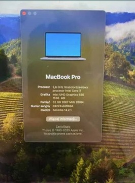 MacBook pro16 2019r 32 GB RAM Intel I7 512SSD 16'