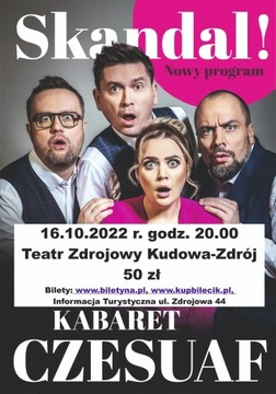 2 bilety Kabaret Czesuaf Kudowa-Zdrój, 16.10