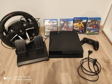 PS4 + kierownica + gry