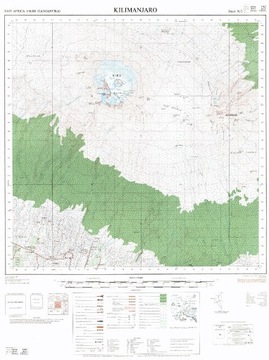 Mapa Topograficzna Kilimanjaro 1:50 000