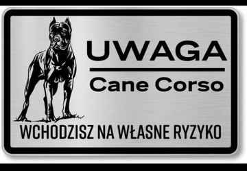 Tabliczka ostrzegawcza uwaga zły pies cane corso