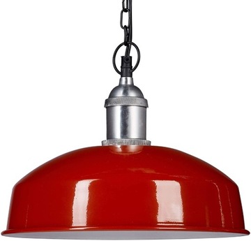 Lampa metalowa czerwona loft czarny łańcuch retro