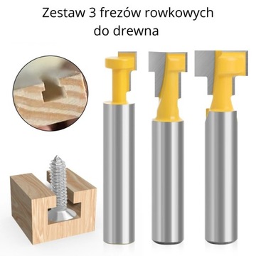 Zestaw frezów rowkujący rowkowy T-slot trzpień 8mm