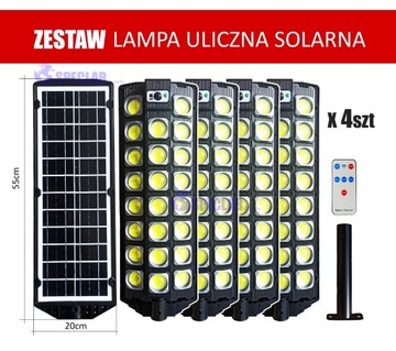 Lampa Uliczna Solarna  W7100B-8(zestaw 4szt)