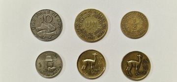 Zestaw monet PERU szt 6 - Soles de Oro - 1941-1974