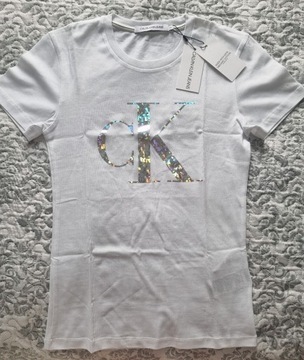 Calvin Klein tshirt koszulka biała XS nowa z metką