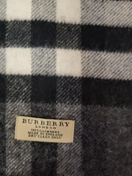 Burberry śliczny oryginalny szalik 100% cashmere 