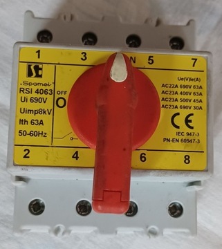 Rozłącznik izolacyjny Spamel RSI-4063\W03 4P 63A
