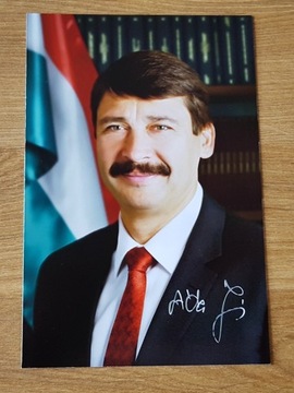 Oryginalny autograf prezydenta János Áder'a Węgry