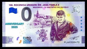 0 euro Rocznica urodzin Jana Pawła ANNIVERSARY