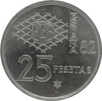 Hiszpania 25 pesetas 1982, KM#818