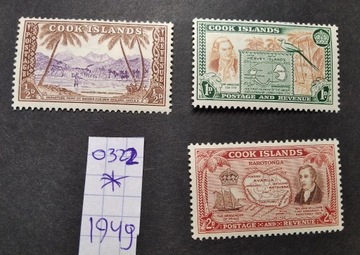 0322 Cook Islands Wyspy Kuka 1949 *