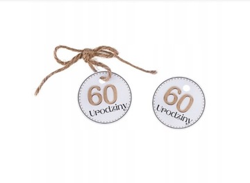 Zawieszka urodzinowa 60 urodziny - 5 sztuk
