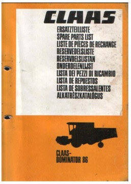  Katalog części kombajn Claas Dominator 86
