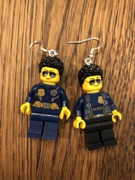 Kolczyki LEGO gliniarze policja z Lego city