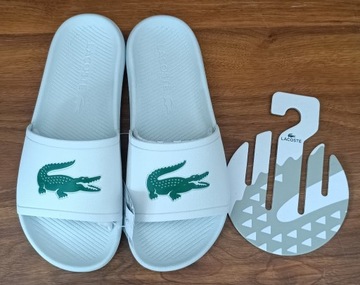 nowe oryginalne klapki LACOSTE Croco Slide r 42