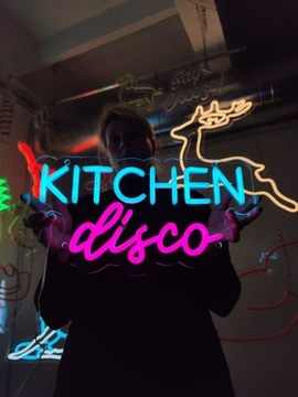 Kitchen disco Neonowe Napisy. Wystrój kuchni Led