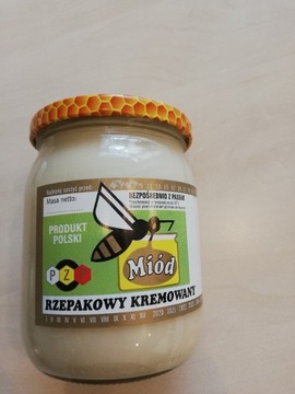 miód rzepakowy kremowy 450 ml z Polskich Pasiek