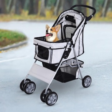 Nowy Wózek dla Psa Szary / transporter na kółkach