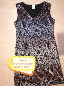 Sukienka czarna - fioletowa, polski producent
