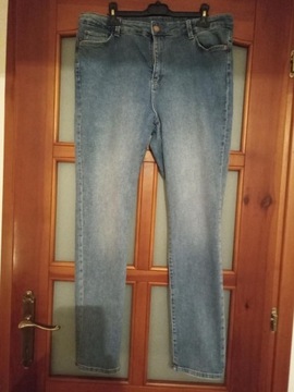 Jasne jeansy C&A high slim - 46/48 jak nowe