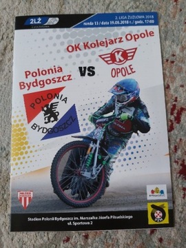 Program Żużel Polonia Bydgoszcz - Opole Kolej 2018
