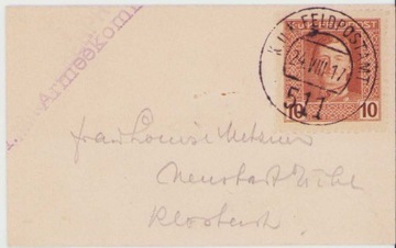 1917 Feldpost 511-Malutka koperta 9,3 x 5,7 cm