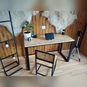 Biurko industrialne loft krzesło zestaw stól PL
