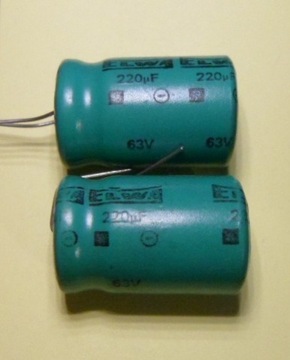 220uF 63V  Kondensator elektrolit ELWA pion