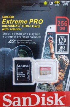 SanDisk Extreme micro SDXC 256 GB 160/90 MB/S A2